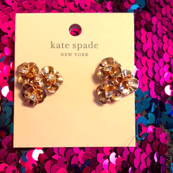 kate spade Jewelry - NWT Kate Spade ♠️ Sparkly Rhinestone Rose Gold Earrings
